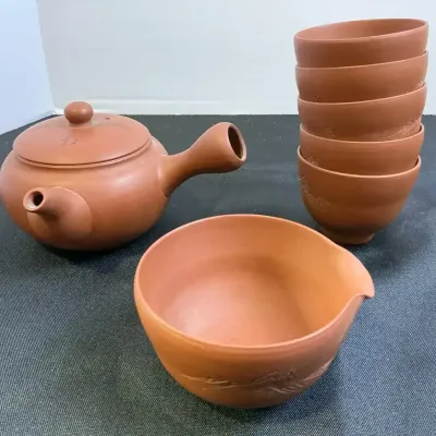Tokoname-Yaki Kyusu Red Clay Tea Set 