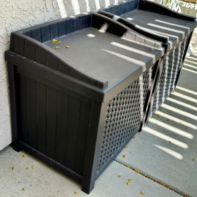(2) Suncast Outdoor Storage Bins