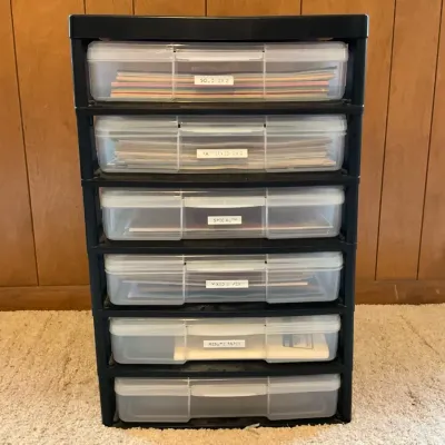6 Case Scrapbook Rolling Storage Cart