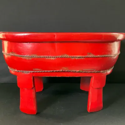 Red Lacquer Chinese Foot Tub