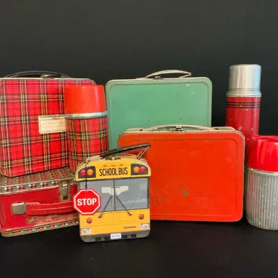 Vintage Metal Lunch Boxes Set