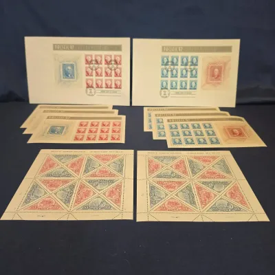 Vintage 1997 US Postal PACIFIC '97 Stamp Collection - Rare Souvenir Sheets & First US Triangle Stamp