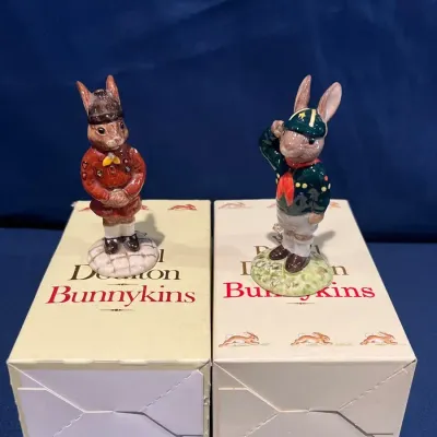 Royal Doulton Bunnykins Scout Collection – Brownie & Be Prepared Figurines w/ Boxes