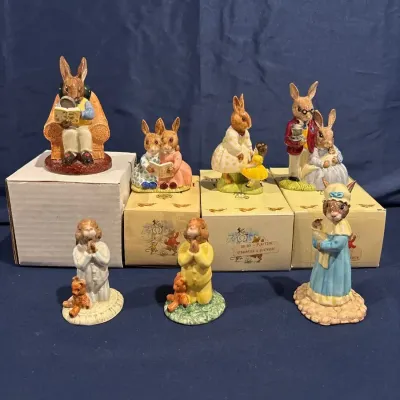 Royal Doulton Bunnykins Figurines w/ Boxes – Judy LE, Collector, Storytime & More (7 Pc.)