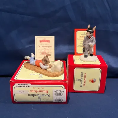 Royal Doulton Bunnykins Limited Editions – Businessman & On Line Bunnykins w/ Boxes & COAs