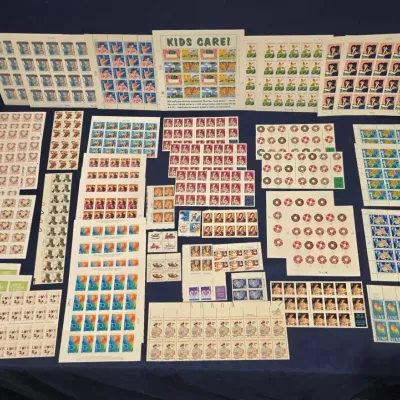 Vintage USPS Commemorative Stamp Sheets Collection – Approx. 50 Partial & Full Panes (20¢ - 55¢)