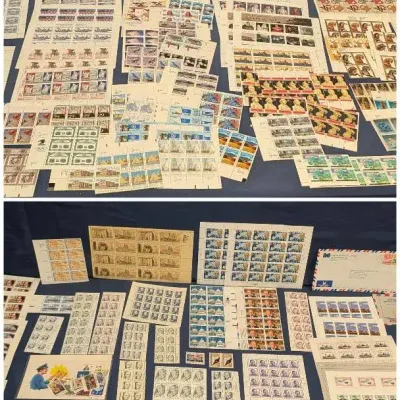 Large US Vintage Mint Stamp Collection Sheet & Plate Block Lot - High Face Value MNH