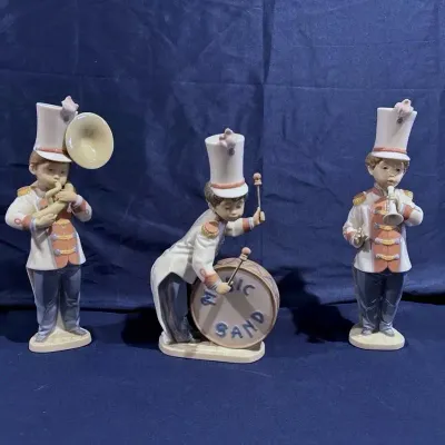 Lladró Marching Band Figurines – 3-Piece Set #6303 #6304 #6305 – Handcrafted in Spain