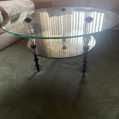 glass top and mirror shelf table