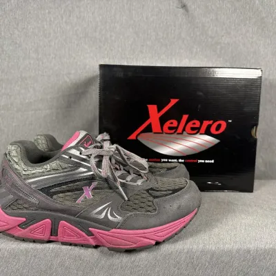 Xelero Preminum Orthopedic and Walking Gray and Pink Athletic Shoes, Size 10