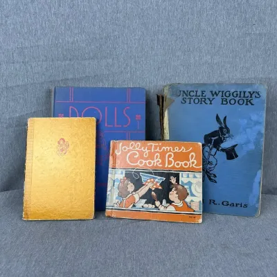 Vintage 1930s-40s Children's Books Ft. Uncle Wiggily, Jolly Times Cook Book, and More