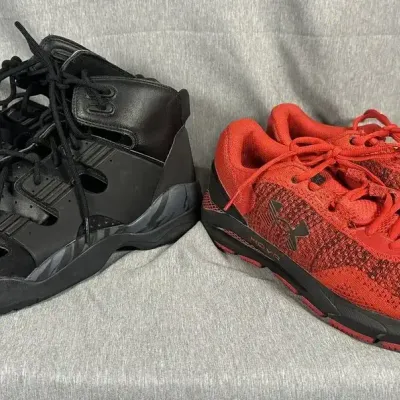 Adidas High-Top Basketball Sneakers (Size 10.5) and Under Armour HOVR Running Shoes (Size 10)
