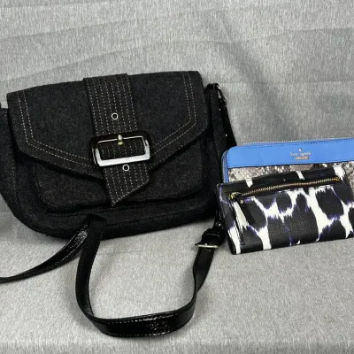 Kate Spade Wool Crossbody Bag and Two Patterned Wallets