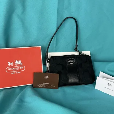 "Coach"  Signature C Pattern Wristlet Pouch New with Box