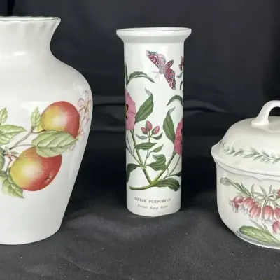 Portmeirion Pomona & Botanic Garden Vases with Noritake Conservatory Lidded Dish