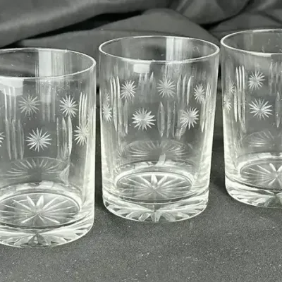 Starburst Cut Tumbler Glasses (Set of 5)