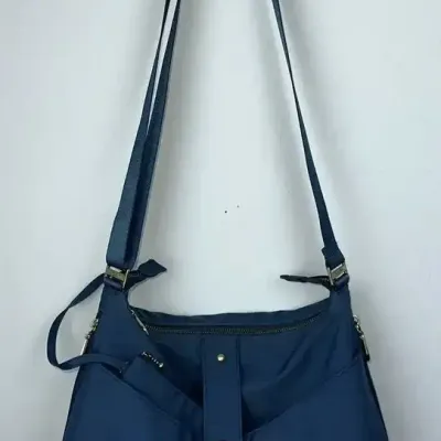 Baggallini Blue Nylon Crossbody Bag with Gold-Tone Hardware
