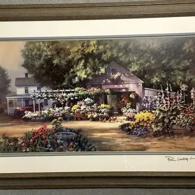 Paul Landry signed 'Country Garden' Professionally Framed Limited Edition Print