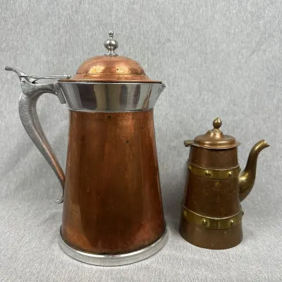 Leumas Copper & Pewter Tankard with Tlaquepaque FCS Copper Pitcher