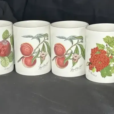 Portmeirion Pomona Botanical Illustration Mugs, Set of 6