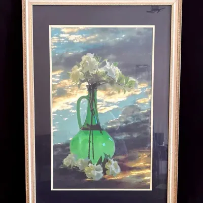 Framed Art Print: Jug with Flowers