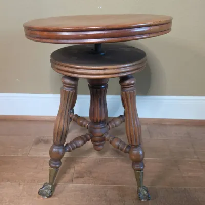 Claw Foot Wooden Stool