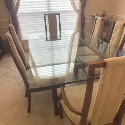 MCM Glass Dining Table And Chairs