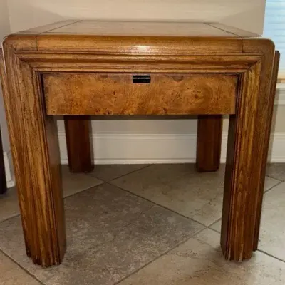 Parquetry Wood End Table #1 