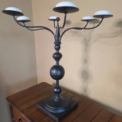 Metal Candelabra And Candles