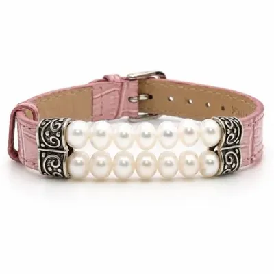 Sale Photo Thumbnail #32: Lot 32   
Honora Sterling Silver Freshwater Pink Leather Bracelet