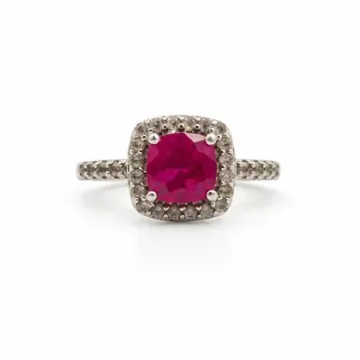 Sale Photo Thumbnail #8: Lot 08   
1.30 Carat Pink Tourmaline & White Sapphire Sterling Silver Ring