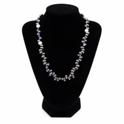 Sale Photo Thumbnail #34: Lot 34   
Baroque Freshwater Black & White Pearl Toggle Clasp Necklace