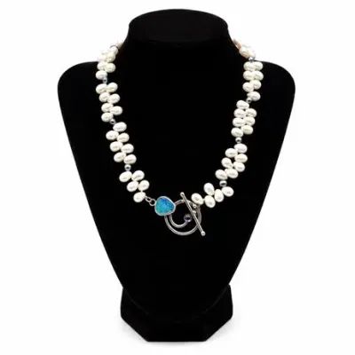 Sale Photo Thumbnail #15: Lot 15   
Opal & Baroque Freshwater Pearl Toggle Clasp Necklace