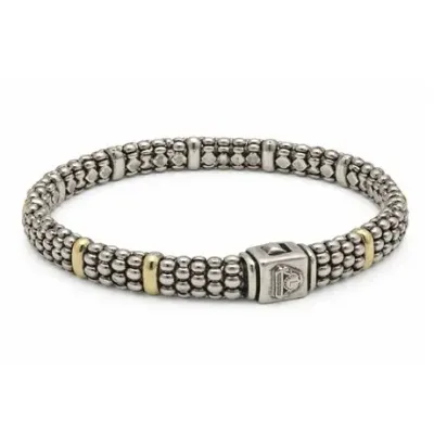 Sale Photo Thumbnail #2: Lot 02   
Lagos Caviar Two-Tone 18K Gold & Sterling Silver Bracelet