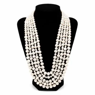 Sale Photo Thumbnail #22: Lot 22 
Pearl Multi-Strand Statement Necklace w/ Ornamental Clasp