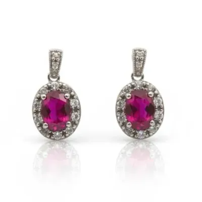 Sale Photo Thumbnail #6: Lot 06   
1.5 Carat Pink Tourmaline & White Sapphire Sterling Silver Earrings