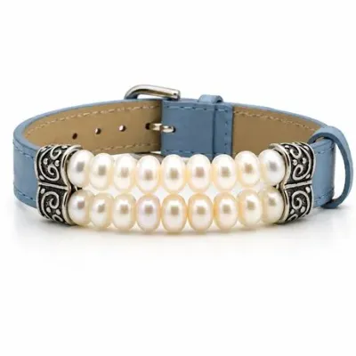Sale Photo Thumbnail #30: Lot 30   
Honora Sterling Silver Freshwater Pearl Blue Leather Bracelet