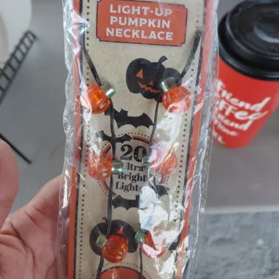 Sale Photo Thumbnail #198: Pumpkin Light Up Necklace