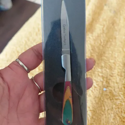 Cowboy Toothpick Knife in Display Box with Woodgrain Handle