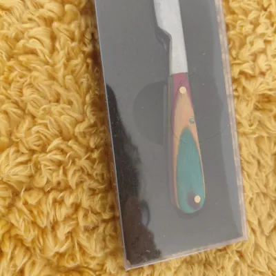 Cowboy Toothpick Knife in Display Box with Woodgrain Handle