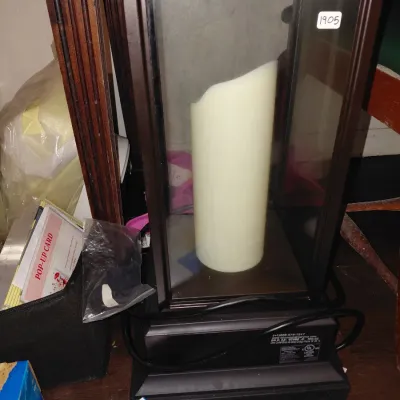 Sale Photo Thumbnail #142: Duraflame Electric heater and Lantern with candle. No remote but all settings in buttons on unit.