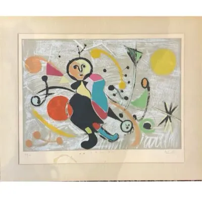 Sale Photo Thumbnail #112: "À la Manière de Miró" — Signed Limited Edition Lithograph, 164/195