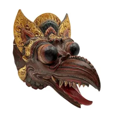 Sale Photo Thumbnail #161: Balinese Carved Mask of Garuda, Hand Painted, Vintage
