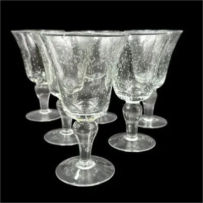 Sale Photo Thumbnail #116: Artland Iris Clear Bubble Glass Goblet, Six (6)