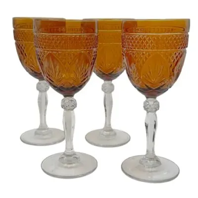 Sale Photo Thumbnail #113: Cristal d'Arques-Durand Antique Amber Wine Glass, Four (4)