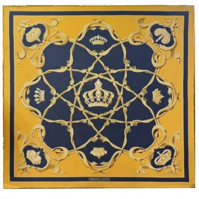 Sale Photo Thumbnail #43: 1969 Hermès "Couronnes" Silk Scarf, Mounted on Board