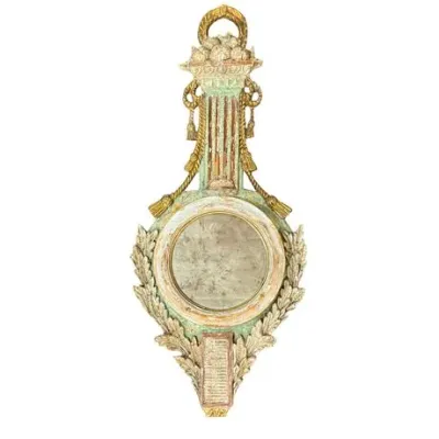 Sale Photo Thumbnail #36: 19th C Italian Louis XV Style Gilt-wood and Milk-wash Wall Mirror