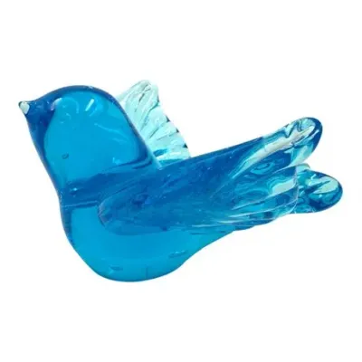 Sale Photo Thumbnail #114: Blue Bird of Happiness Art Glass Figurine, Signed