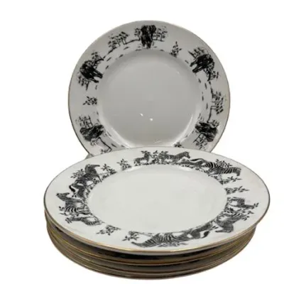 Sale Photo Thumbnail #207: 
Crown Staffordshire, Safari Desert Plates