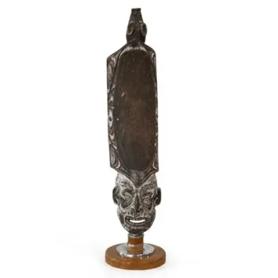 Sale Photo Thumbnail #174: Central African Carved Wood Ceremonial Panel with Ancestral Figure